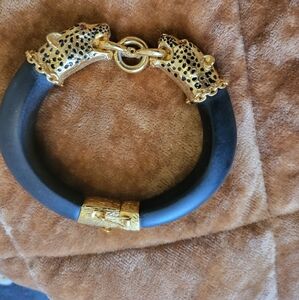 Franklin Mint Jaguar/Panther Genuine Ruby Bracelet 22K gold plated